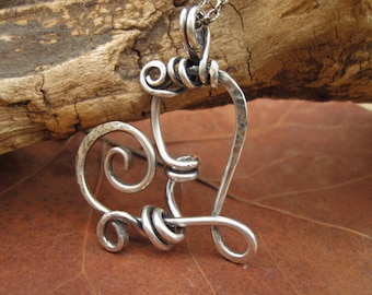 Sterling Silver Swirling Heart Pendant