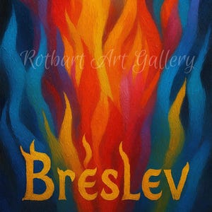 The Flames of Breslev Hasidim | Jewish Abstract Canvas Art | Kabbalah Fire Painting | Colorful Judaica Wall Decor Gift