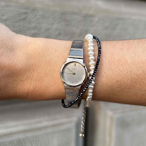 Vintage Citizen Cocktail Watch | 80s Two-Tone Women’s Dress Watch | Bracelet Wristwatch | Gray Dial Minimalist Style | Gift for Her | Rare