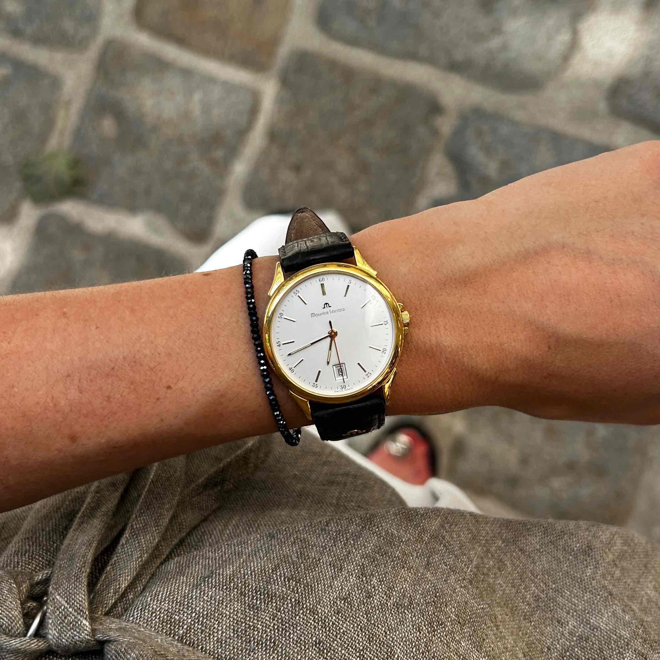 Maurice Lacroix: Vintage Ladies Watch 90s Sunburst Silver