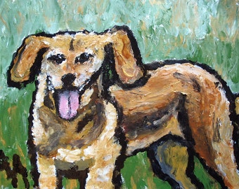 Dog Portraits, 16x20.  Vibrant acrylic paints on stretched canvas or paper.  Commission me....