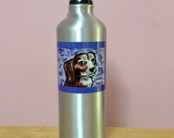 26oz Aluminum Water Bottle With An Adorable Dog Named Penny.