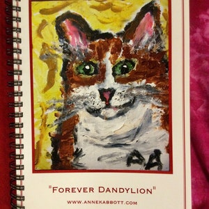 Carnet avec adorable tabby orange sur le devant. Choix de l’écriture ou aucun.