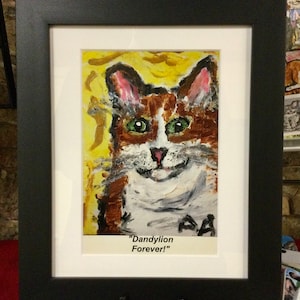 Adorable Ginger Cat named Dandylion. 8x10 Print in Black frame. Tax included