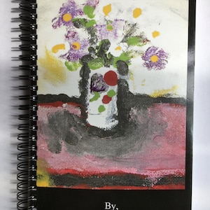 Fleurs pastel dans le vase de Polkadot sur le notebbook, de l’illustration originale
