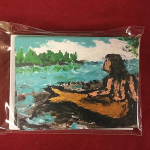 Cinq cartes de notes de sirène vierges 4x6 avec cinq enveloppes d’illustration originales
