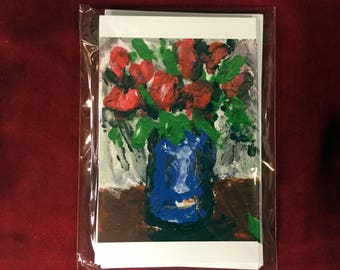 5x7 Flower Variety Pack of 5 Note Cards