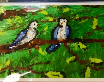 Lovebirds note cards, 5x7 inches, 5 in a package, and includes envelopes