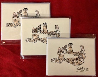 Single 4x6 cards With My Beloved Cat Dandylion. Envelopes Included.