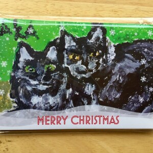 Avoir un joyeux Noël avec ces deux adorables chatons sur des cartes de cinq 5 x 7 !