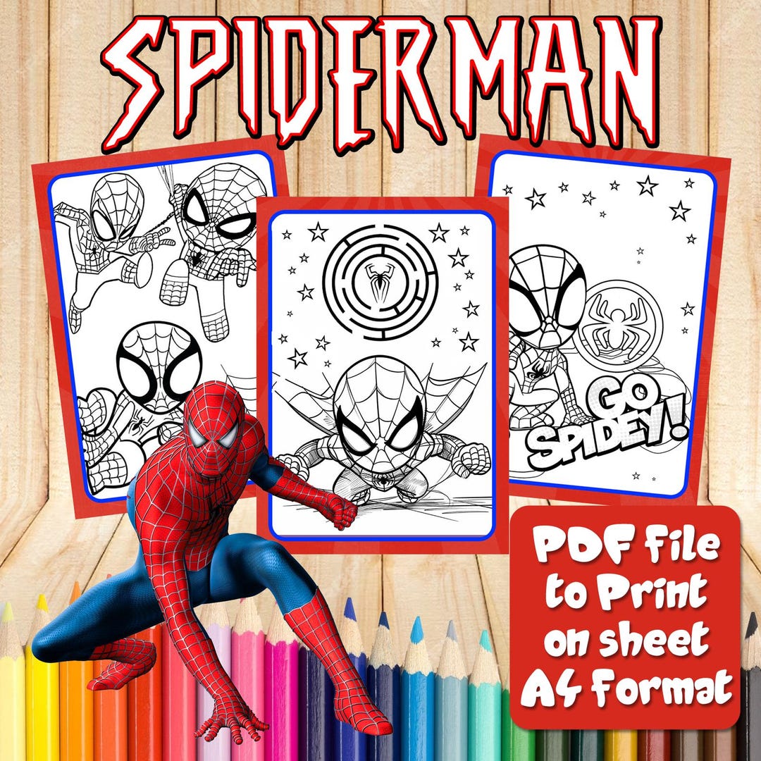 Spiderman Mini Coloring Book for Kids - Etsy