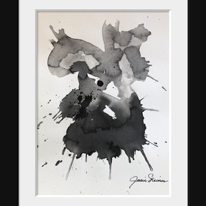 Minimalist painting,  Original Expressionist Art, Painting Fine art, Modern Contemporary, black and white abstract painting by Julie Steiner
