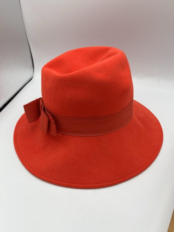 VTG Doeskin Felt 100% Wool - Miss Bierner Red Hat Vintage Red Miss Bierner Doeskin 100% Wool Ladies Hat | eBay main image 2