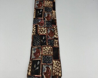 Guy Laroche Necktie All Silk Made In USA Blue, Red, Gold