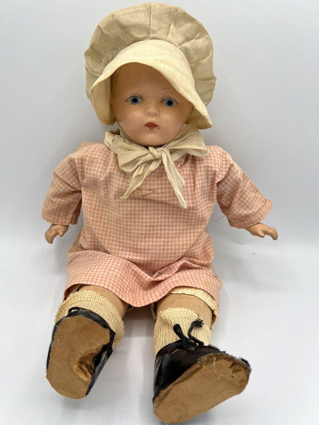 アンティークベビードール（高さ16インチ）と折りたたみ式アンティーク