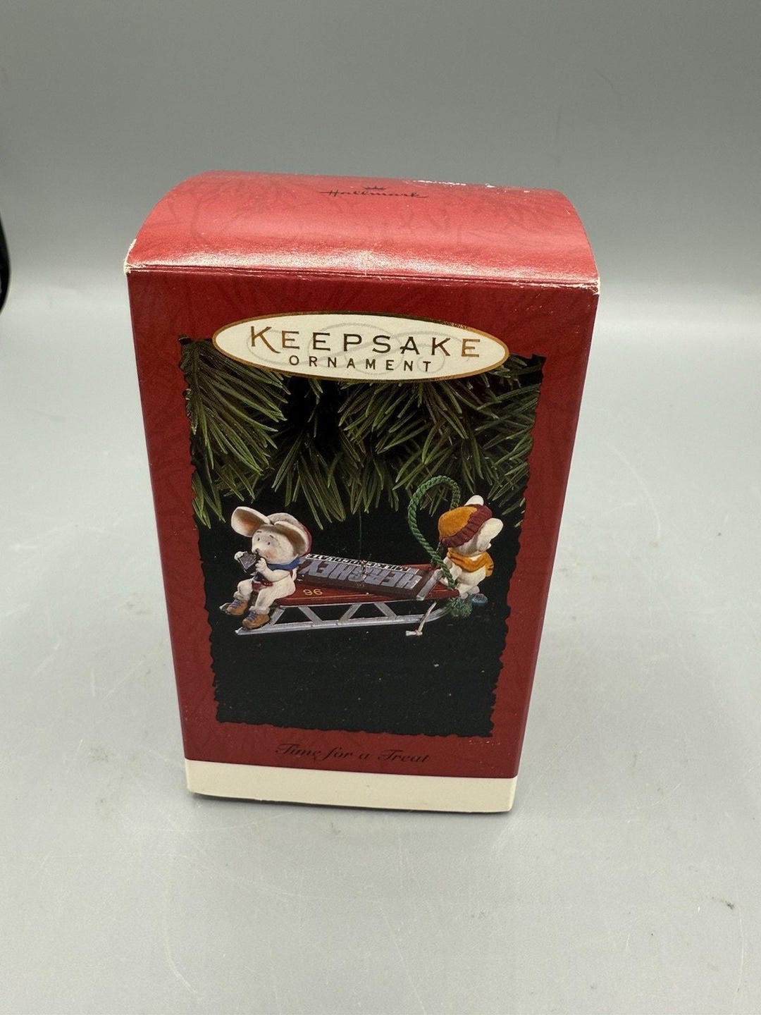 Hallmark Keepsake 1996 Time for a Treat Hershey’s Sled Ornament W/ Box