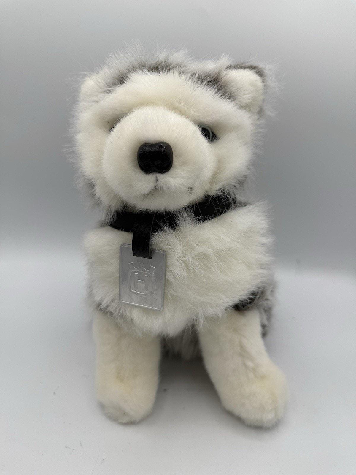 Husqvarna 1994 Siberian Husky Dog Shaggy Plush Black Collar 10 in