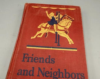 Vintage 1946 Vänner och grannar Basic Readers Scott Foresman HC School Book