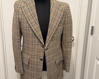 Vintage Tweed Wool Gun Club Check Sport Coat | 39 40 Regular