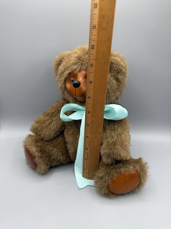 Raikes Bears by Applause 16” Plush Teddy Bear W/ Hand-carved Wood