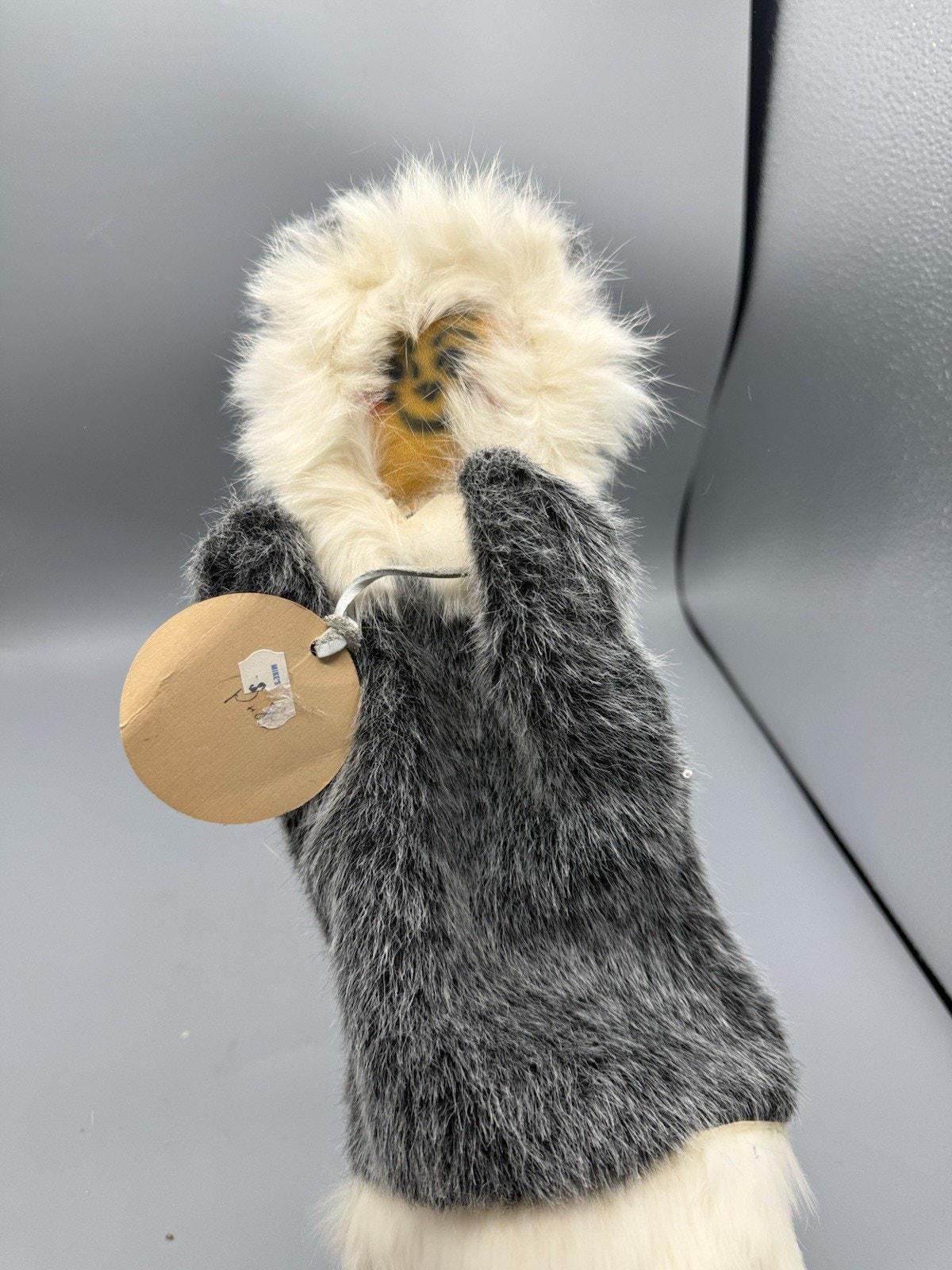 Vintage Alaskan Fur Hand Puppet Inuit Eskimo Souvenir Real Fur Handmade ...