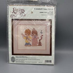 NOS 1995 Precious Moments Gimme That Old Time Religion Cross Stitch Kit New