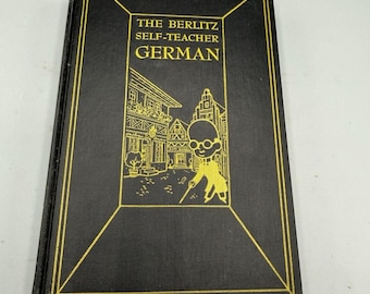 Berlitz Self Teacher German 1950 HC Libro de aprendizaje de idiomas antiguo