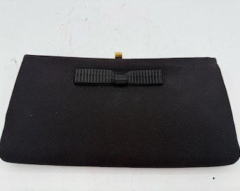 Borsa da sera/pochette vintage Harry Levine HL USA nera con chiusura a scatto, anni '60.
