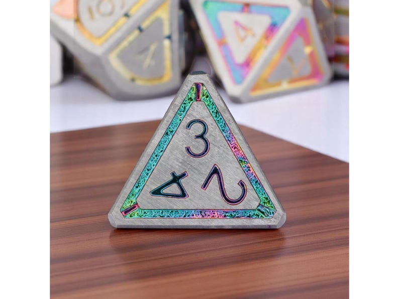 Dnd Metal Dice Set, Colorful Dice for Role Playing Games, Dungeon Master Gift