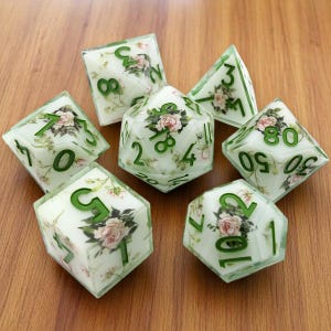 Flower Dice Set, Dnd Dice for Role Playing Games, Gaming Lover Gift, Dungeon Master Dice