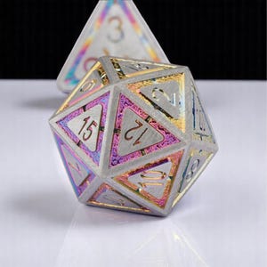 Dnd Metal Dice Set, Colorful Dice for Role Playing Games, Dungeon Master Gift