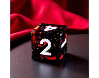 Cosmic Resin Dice Set: Sharp Edge Polyhedral DnD Dice