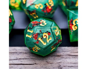 Plum Blossom Resin Dice Set: Sharp Edge RPG-tärningar