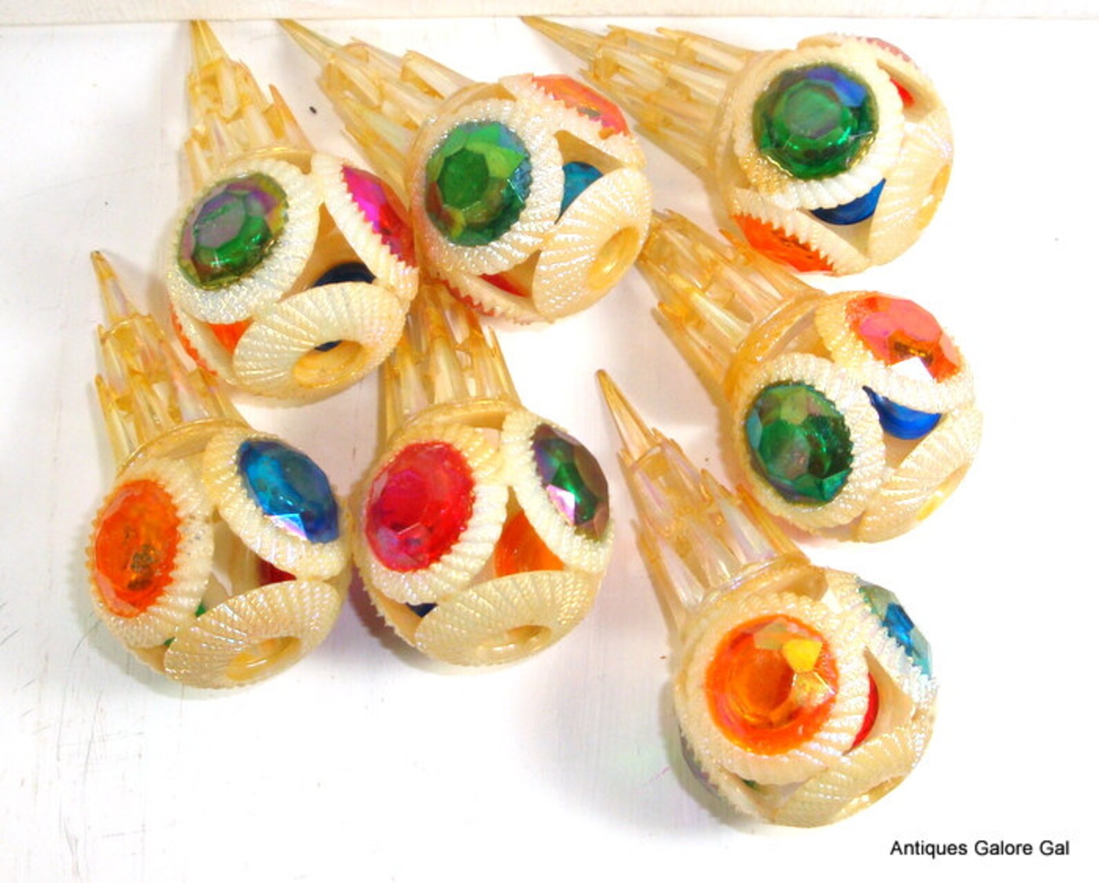 Set of 7 Christmas Light Bulb Covers JewelLite Crown Icicle Etsy