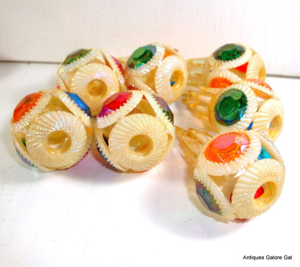 Set of 7 Christmas Light Bulb Covers JewelLite Crown Icicle  Etsy