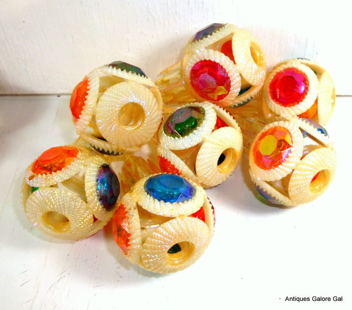 Set of 7 Christmas Light Bulb Covers JewelLite Crown Icicle Etsy