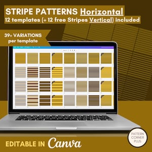 Canva Stripe Pattern Templates SVG | Horizontal and Vertical Stripe Collection for POD, KDP, Branding & Digital Paper