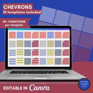 Canva Chevron Pattern Templates SVG | Chevron Collection for POD, KDP, Branding & Digital Paper
