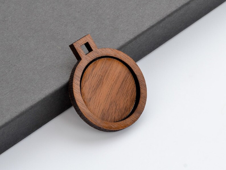 1″ Embroidery Hoop Small Circle Pendants Square Connectors Laser Cut Wood EHPCIR