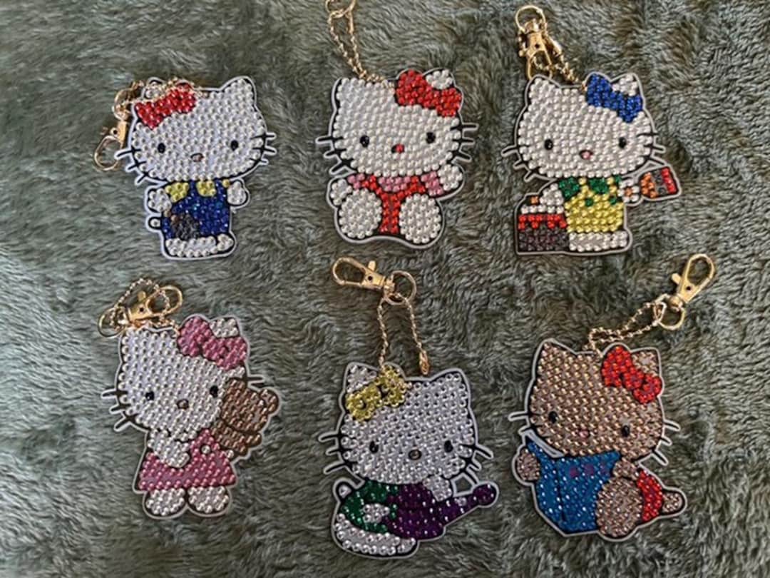 Hello Kitty (TM) Keychains Set 1-diamond Painting - Etsy