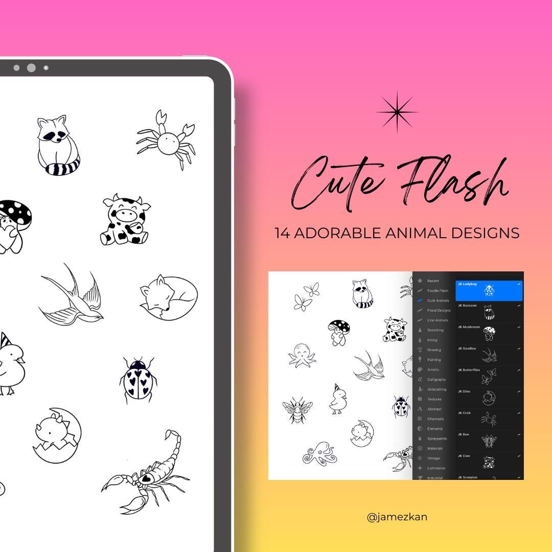 100 Procreate Brushes: Flash Tattoo Stamp Collection - Etsy