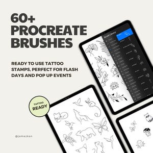 60+ Procreate Brushes | Flash Tattoo Stamp Collection