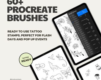 60+ Procreate Pinsel | Blitz Tattoo Stempelsammlung