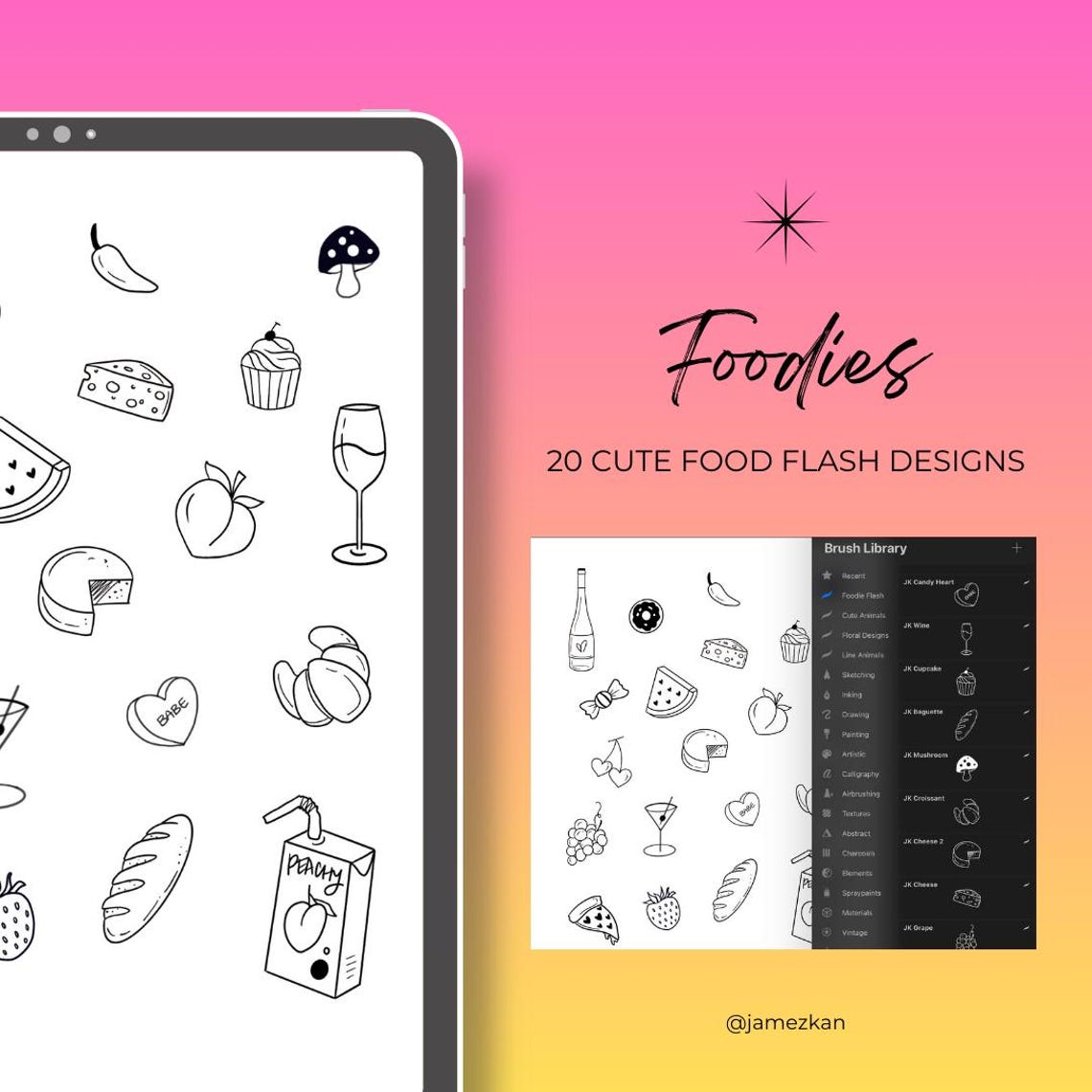 100 Procreate Brushes: Flash Tattoo Stamp Collection - Etsy