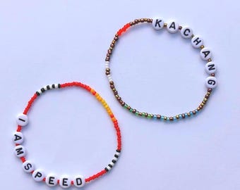 Cars Inspired Kachang & I Am Speed Beaded Bracelets