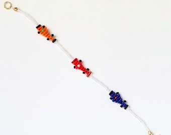 Racing Around The Track Bracelet - Customizable Team & Driver Multiple Race Car Bracelet
