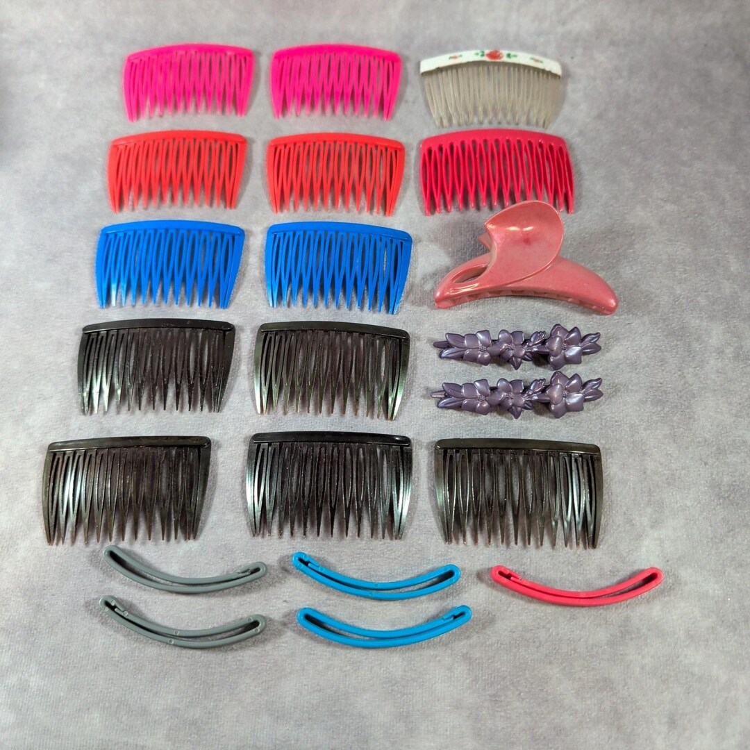 Goody Rance Vintage Side Hair Combs & Barrettes Lot of 21 Made in France, Goody USA ...