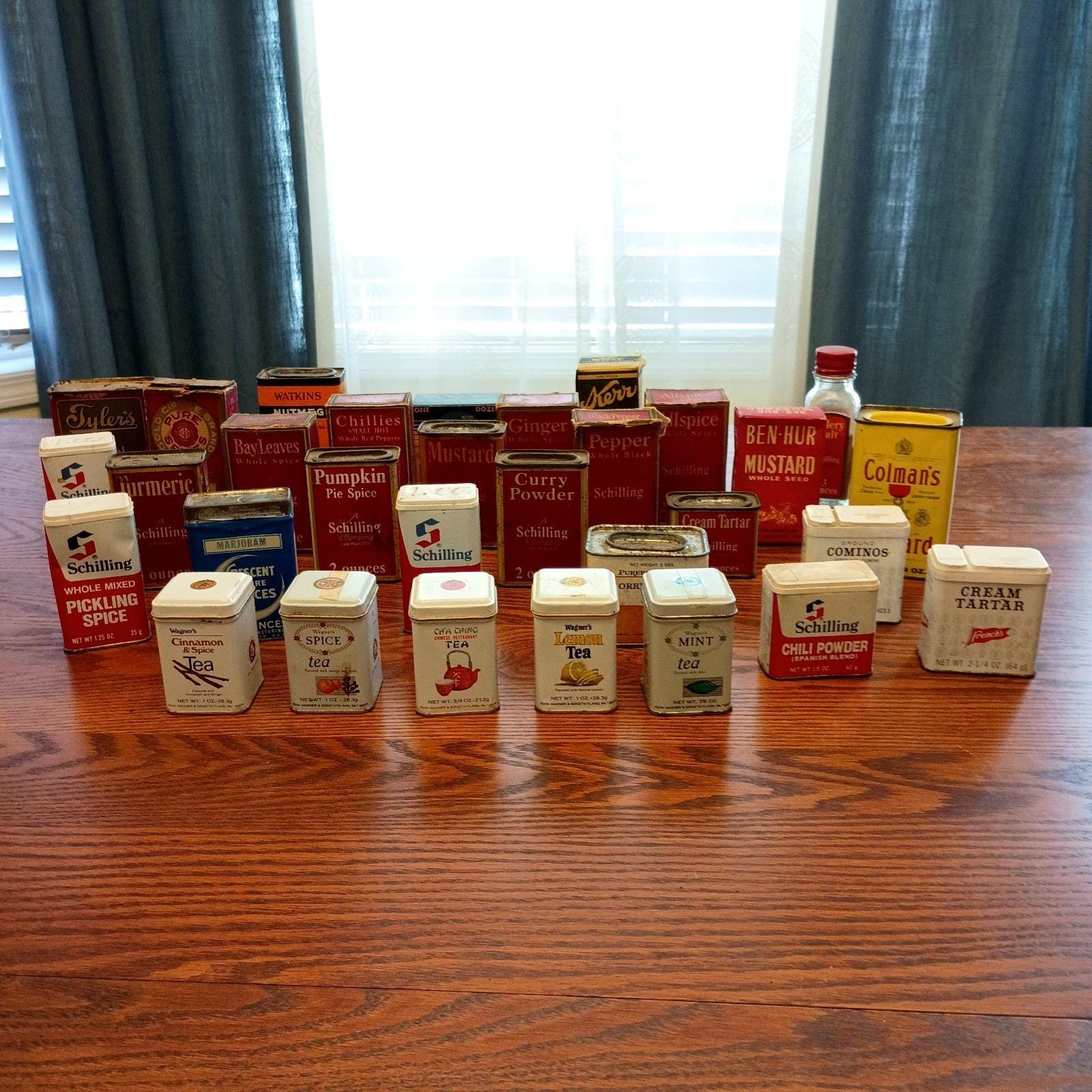 Vintage Schilling Spice Tins - Etsy