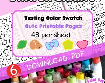 Nuancier : 48 couleurs, marqueurs à alcool, crayons (téléchargement PDF instantané, imprimable)