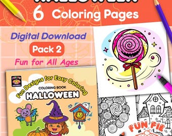 Coloriages effrayants d'Halloween : motifs faciles dessinés à la main (PDF imprimable)